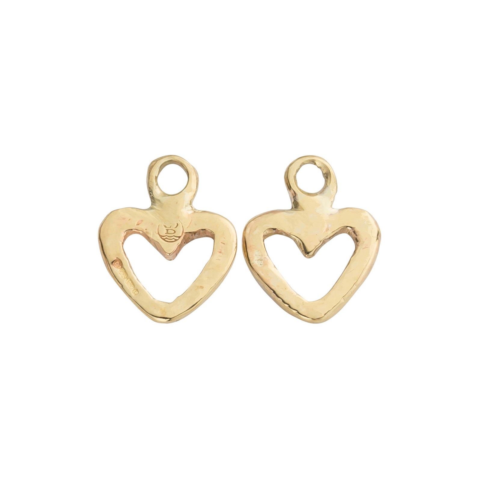 Gold Mini Open Heart Earring Charms
