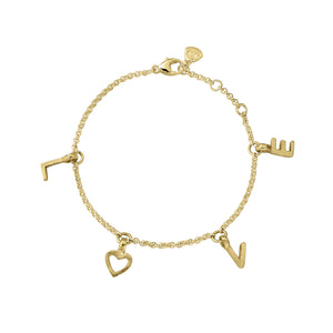 Gold Fixed Alphabet Chain Bracelet