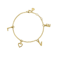 Gold Fixed Alphabet Chain Bracelet
