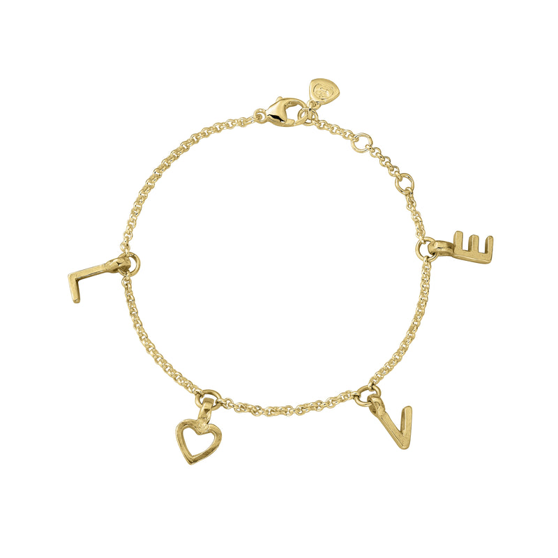Gold Fixed Alphabet Chain Bracelet