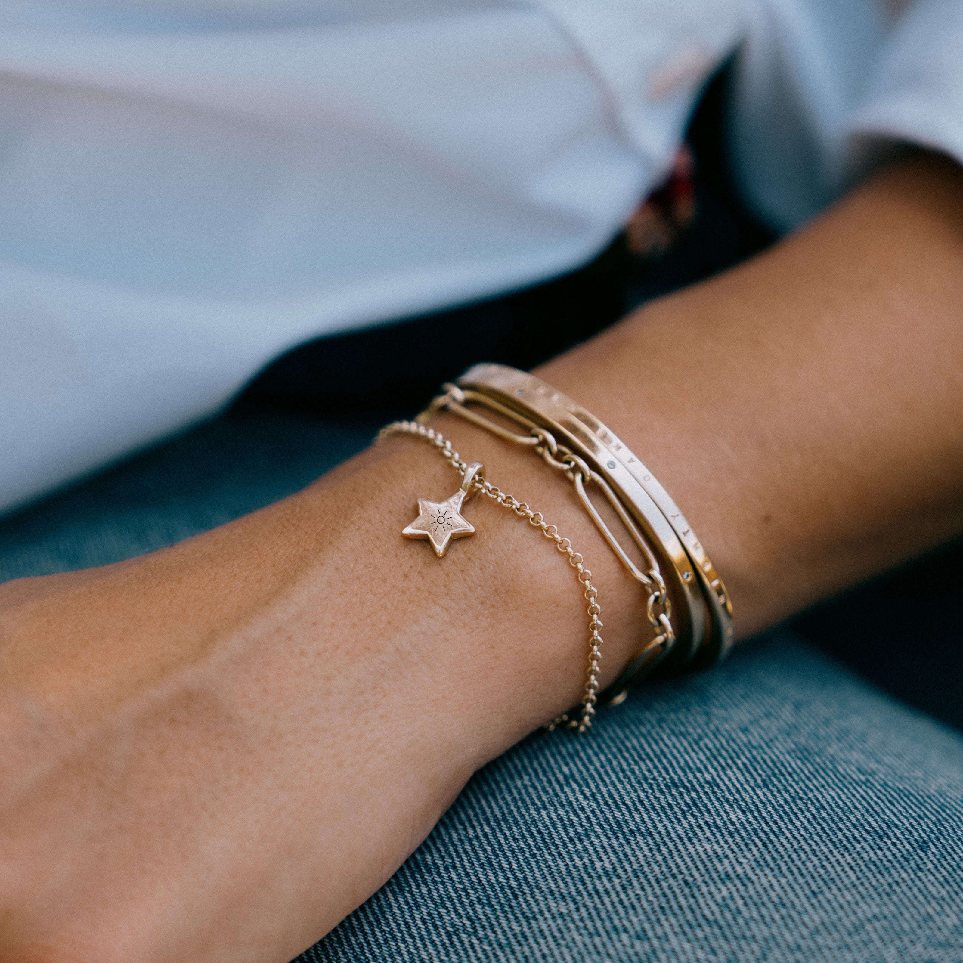 Gold Guiding Star Chain Bracelet