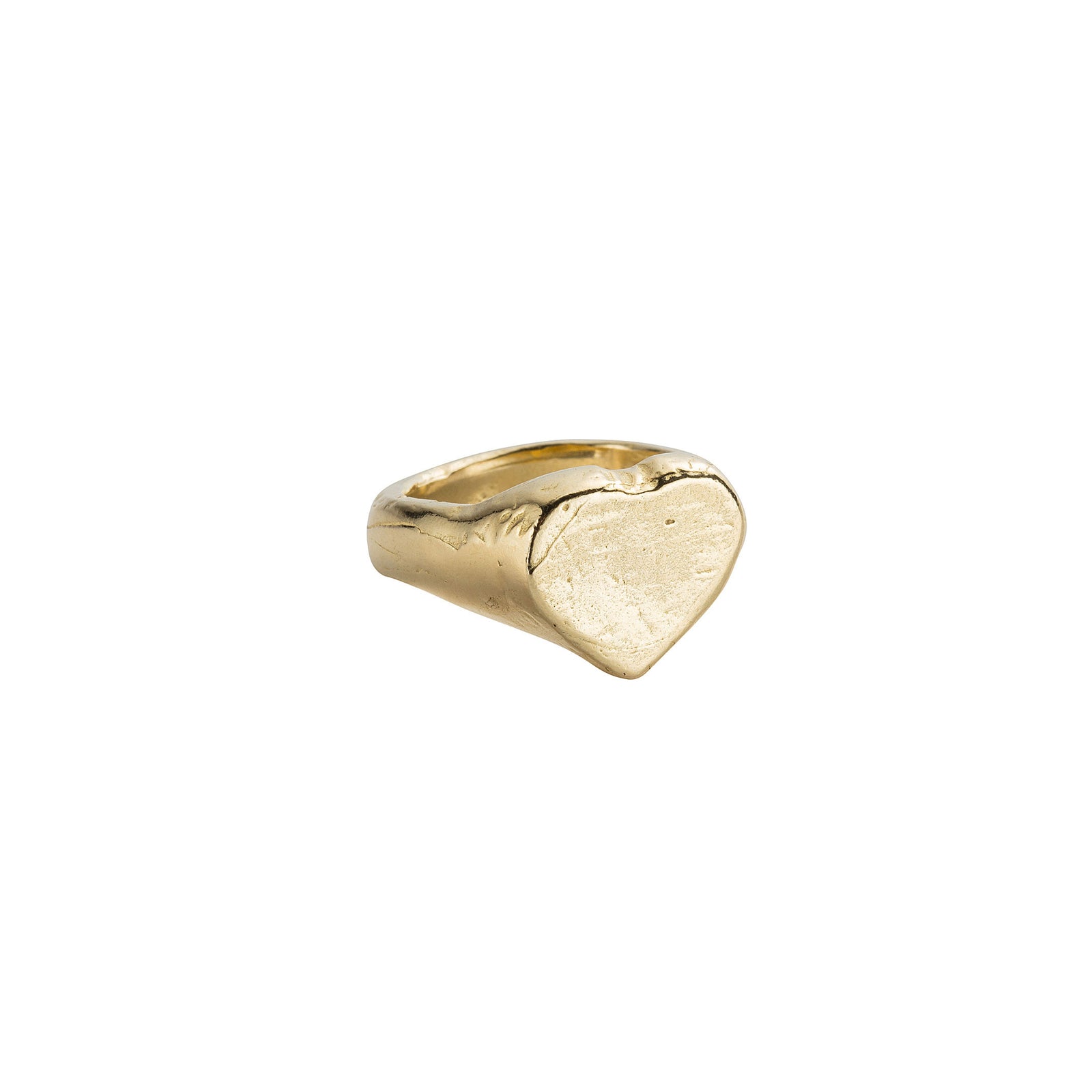 Gold Heart Signet Ring