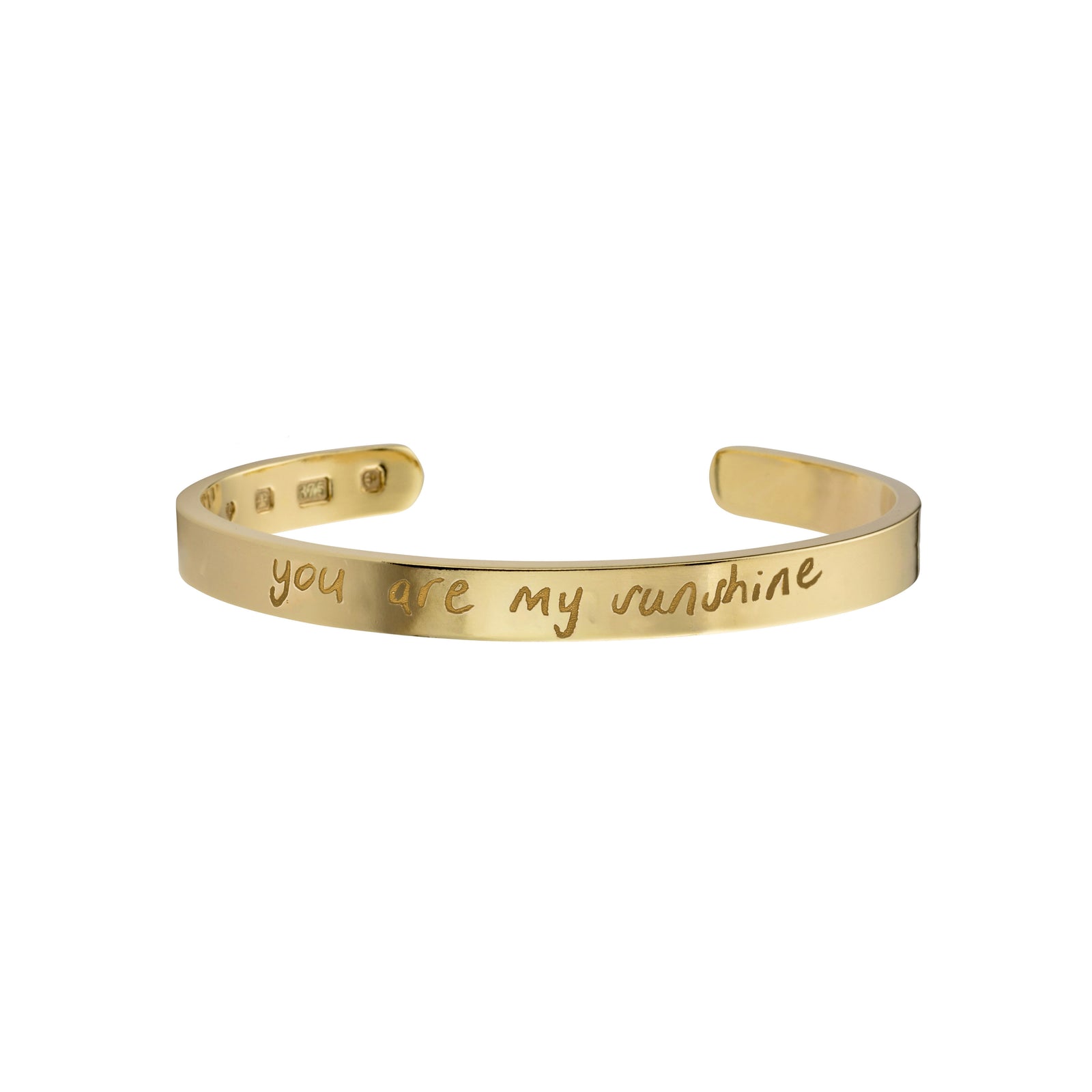 Gold Luxury Signature Bangle With Handwriting
