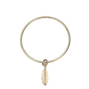 Gold Medium Feather Bangle