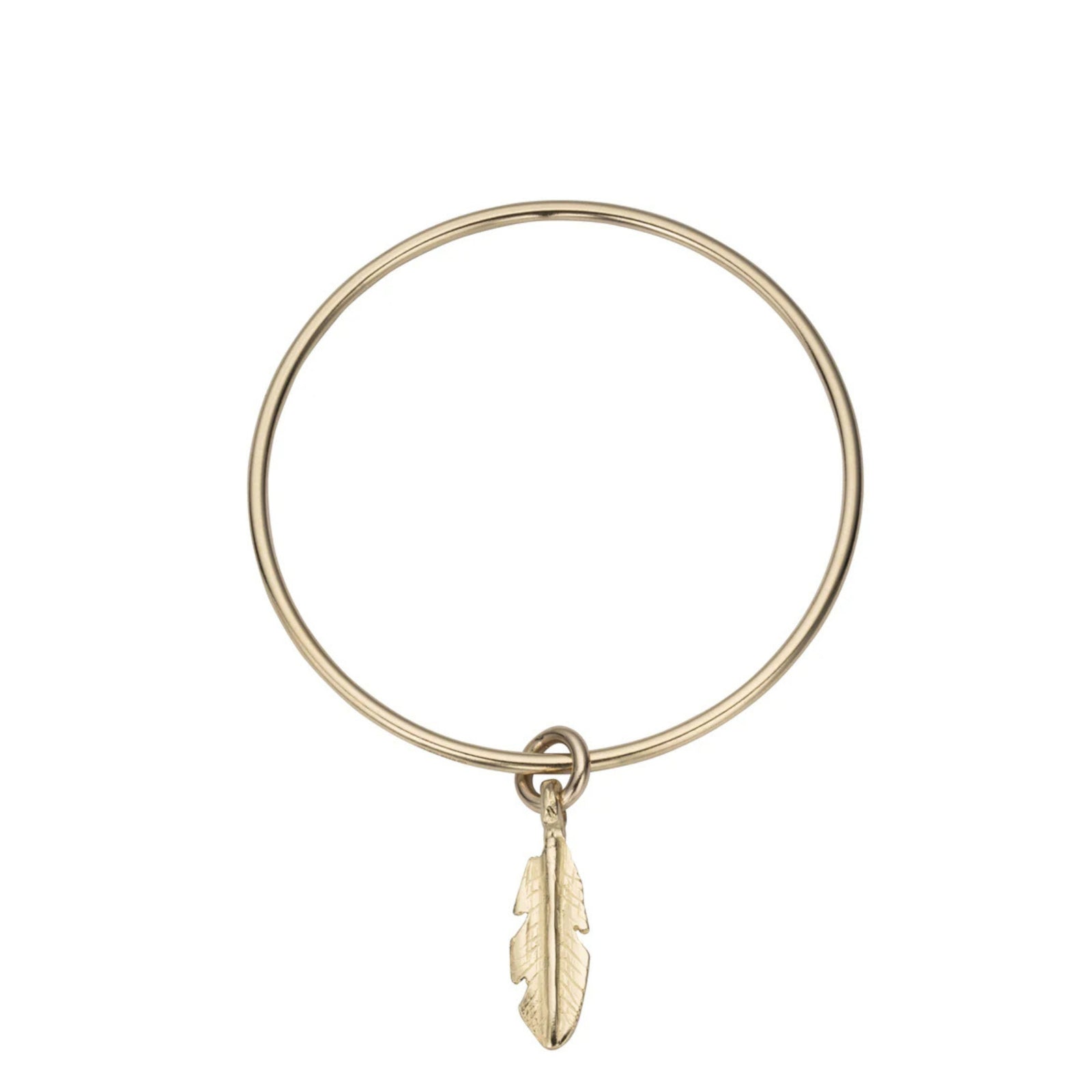 Gold Medium Feather Bangle