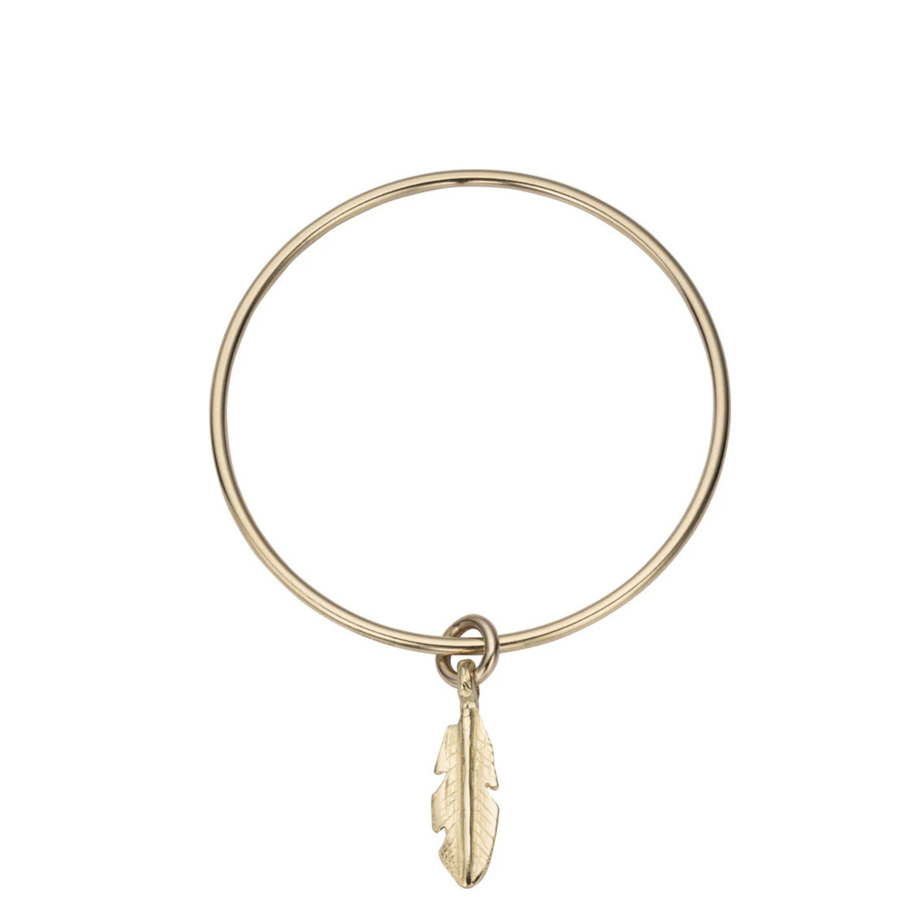 Gold Medium Feather Bangle