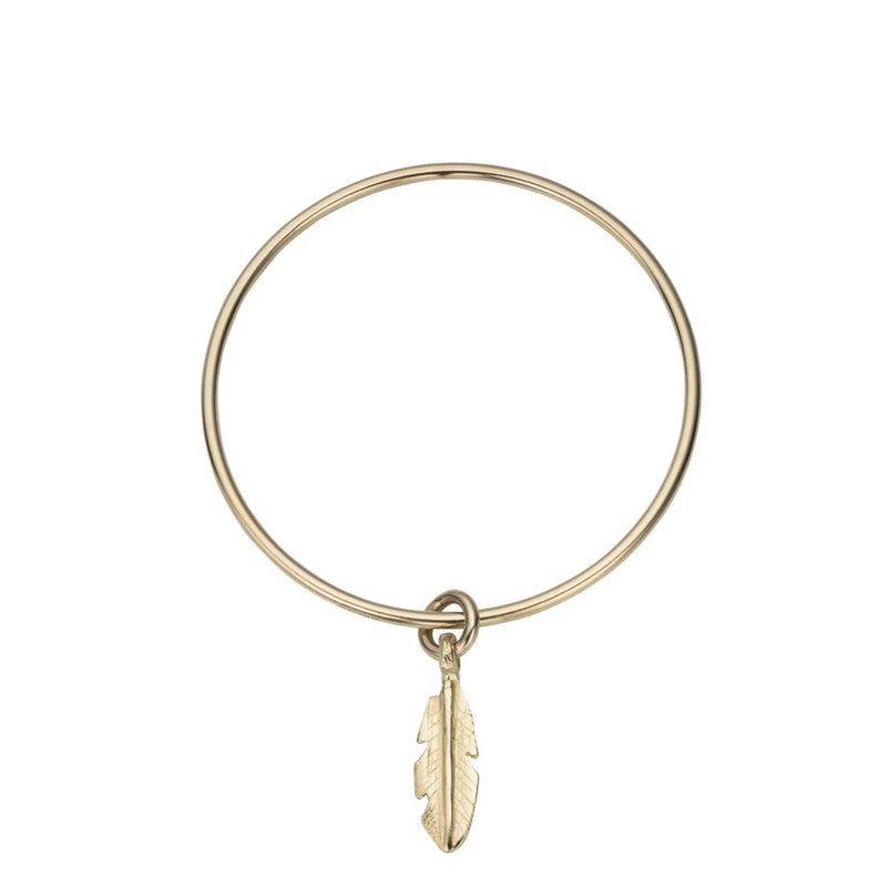 Gold Medium Feather Bangle
