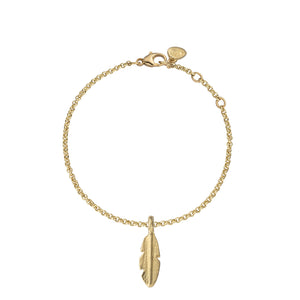 Gold Medium Feather Chain Bracelet