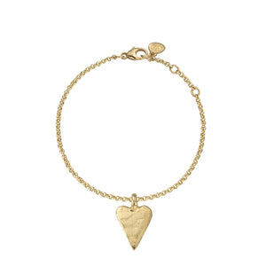 Gold Medium Heart Chain Bracelet