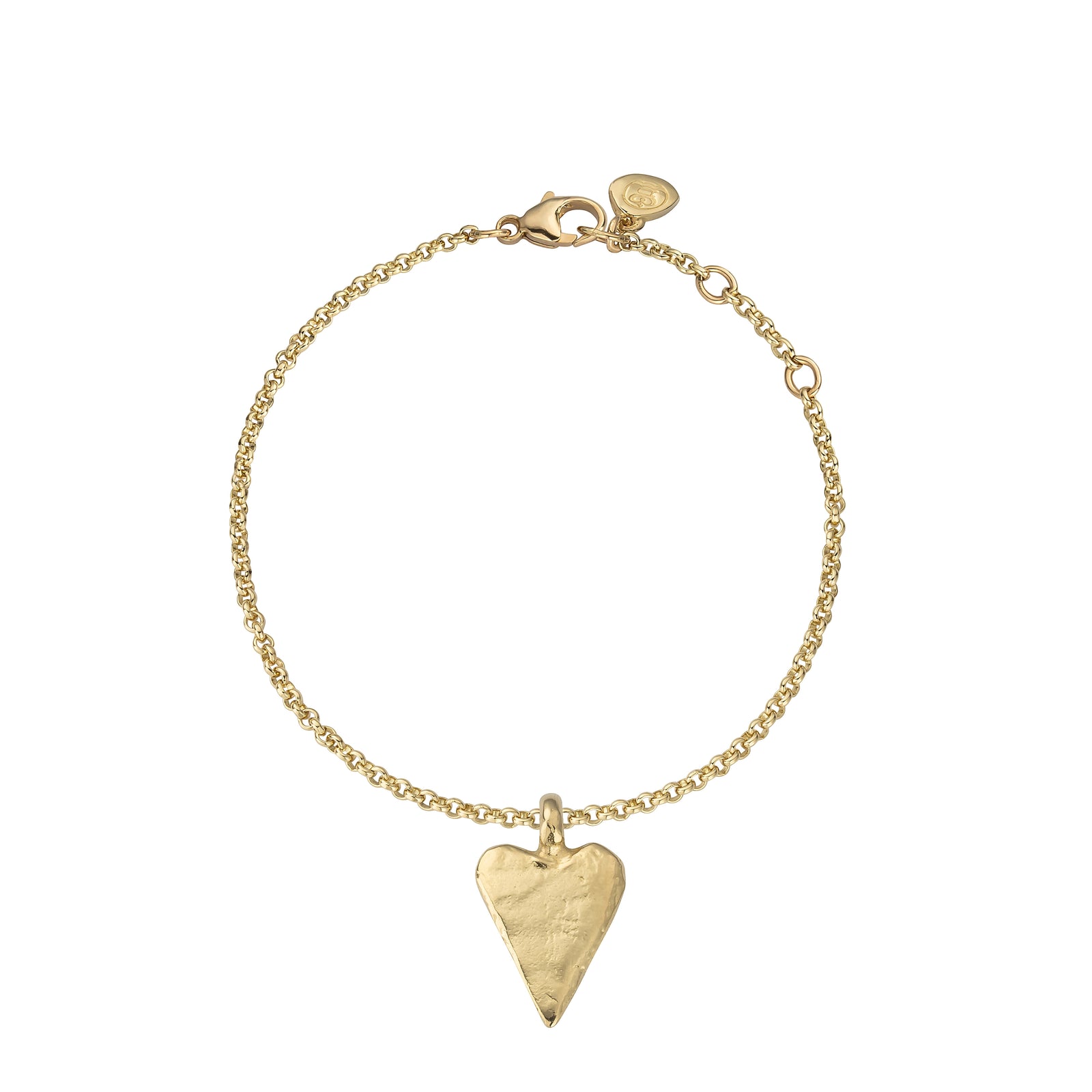 Gold Medium Heart Chain Bracelet