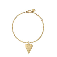 Gold Medium Heart Chain Bracelet