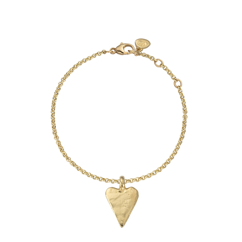 Gold Medium Heart Chain Bracelet