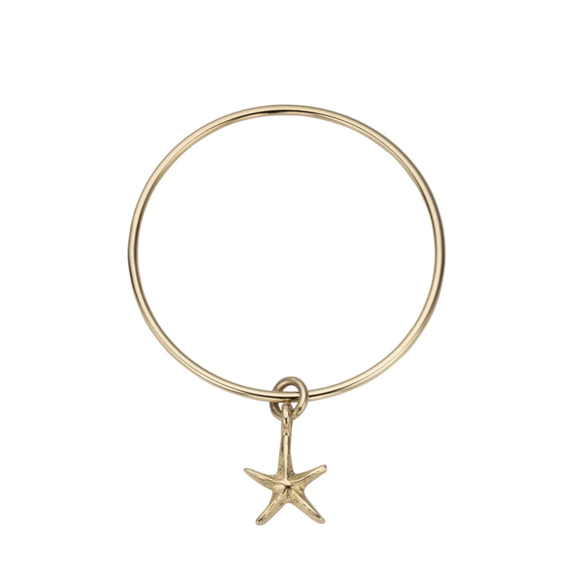 Gold Medium Starfish Bangle