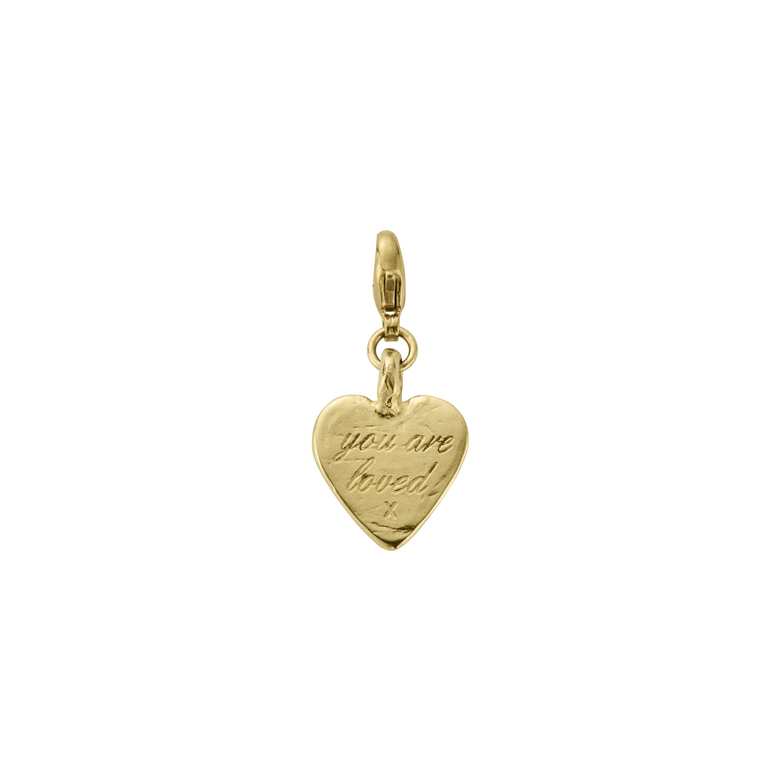 Gold Medium You Are Loved Lobster Charm