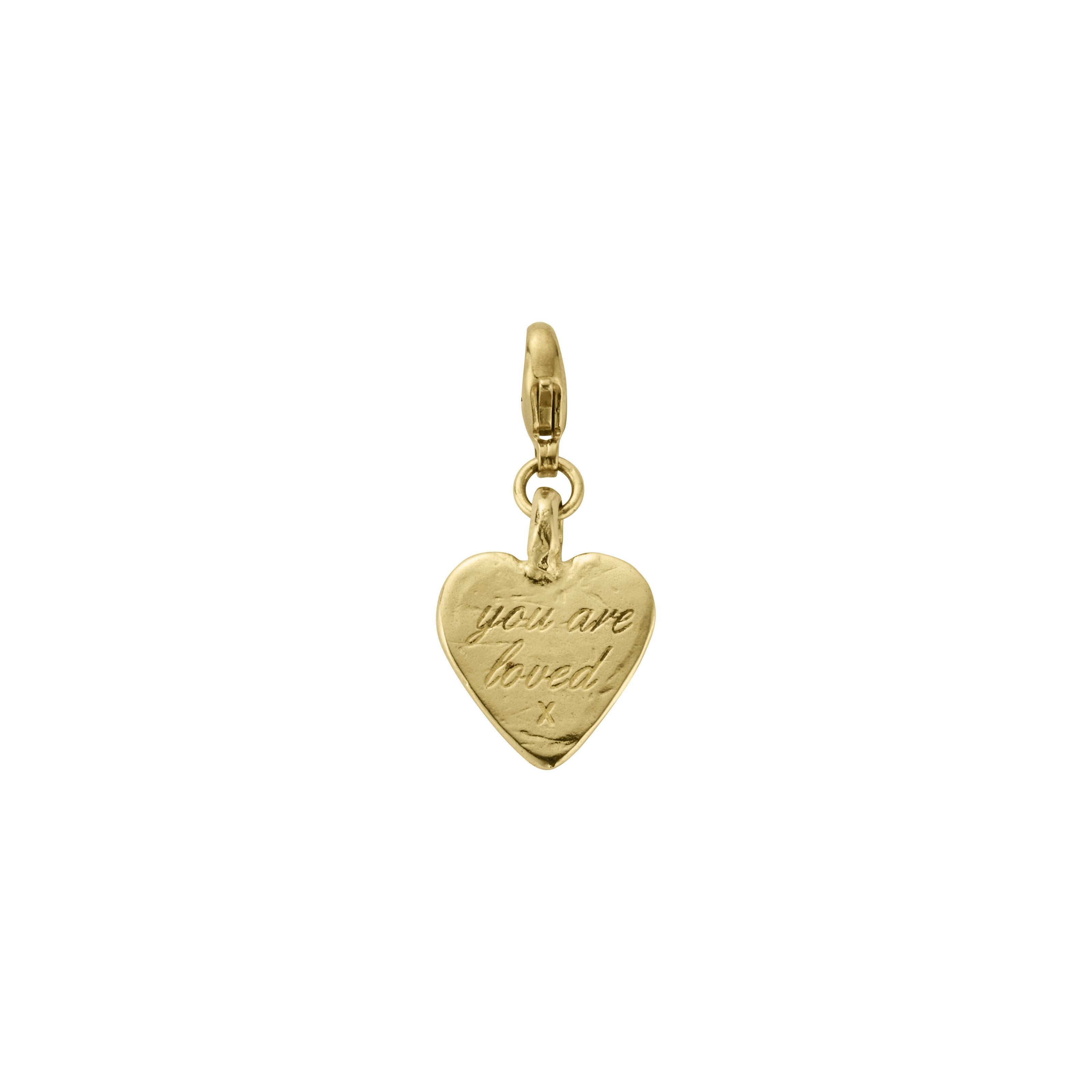 Gold Medium You Are Loved Lobster Charm