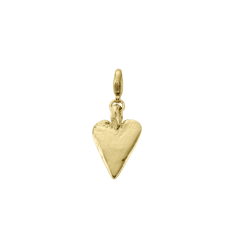 Gold Midi Heart Lobster Charm