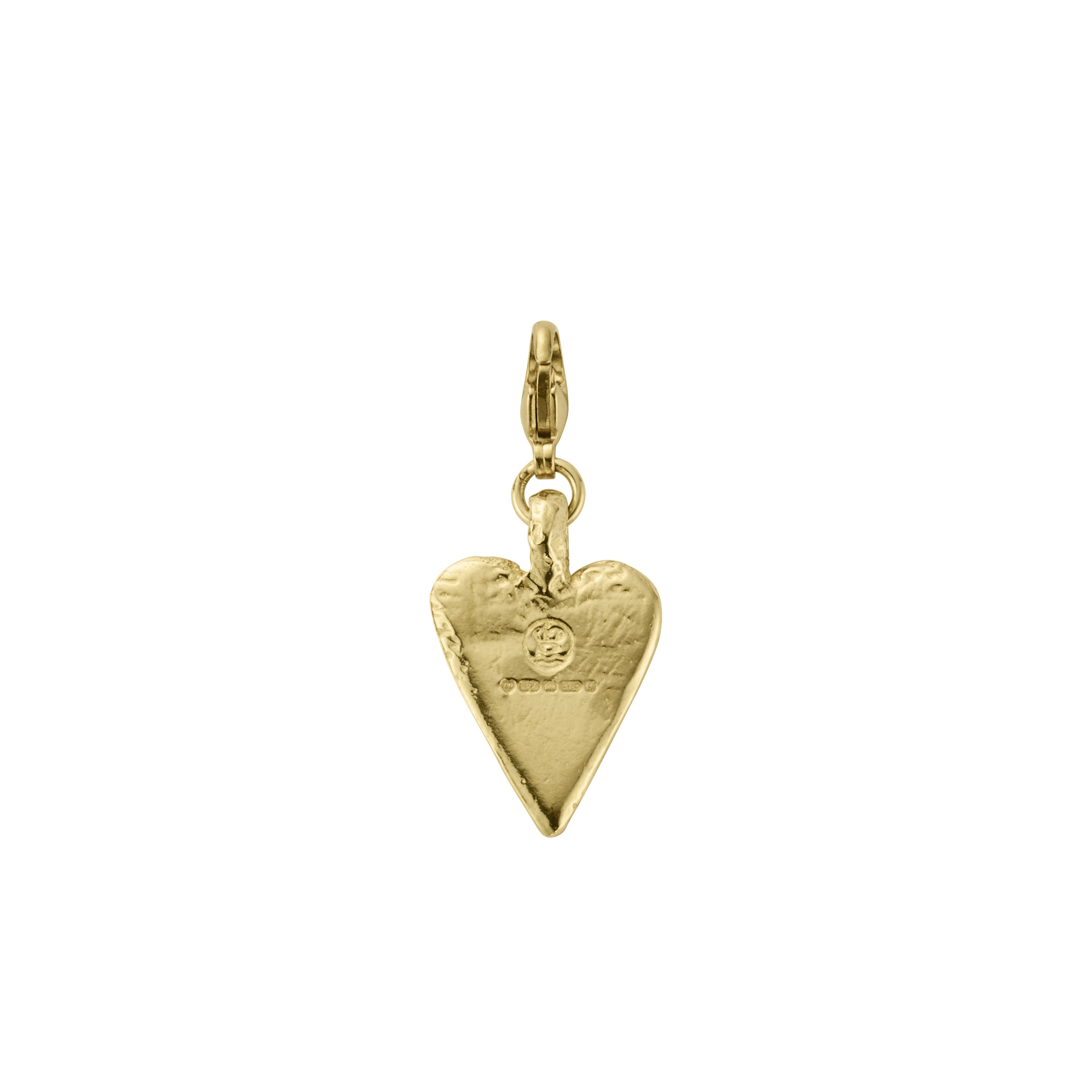 Gold Midi Heart Lobster Charm