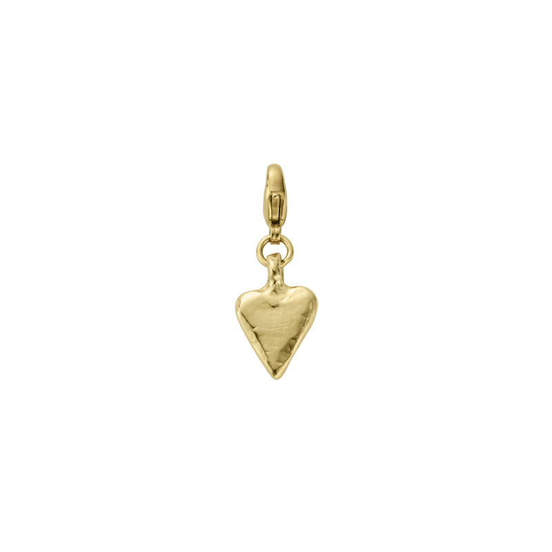 Gold Mini Heart Lobster Charm