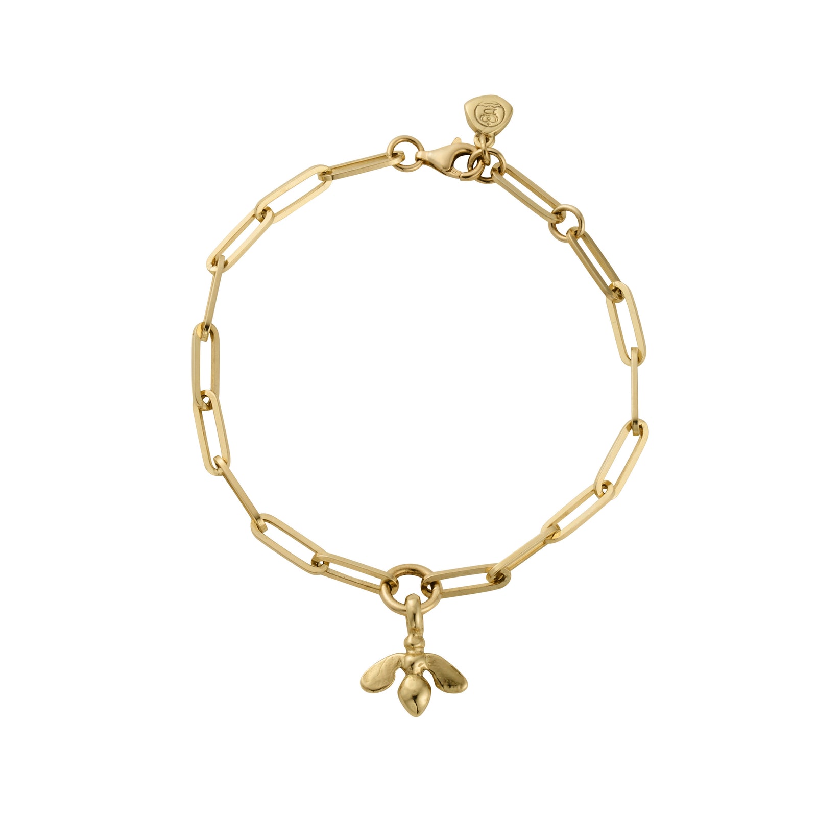 Gold Mini Honey Bee Trace Chain Bracelet