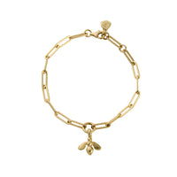 Gold Mini Honey Bee Trace Chain Bracelet