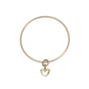 Gold Mini Open Heart Bangle