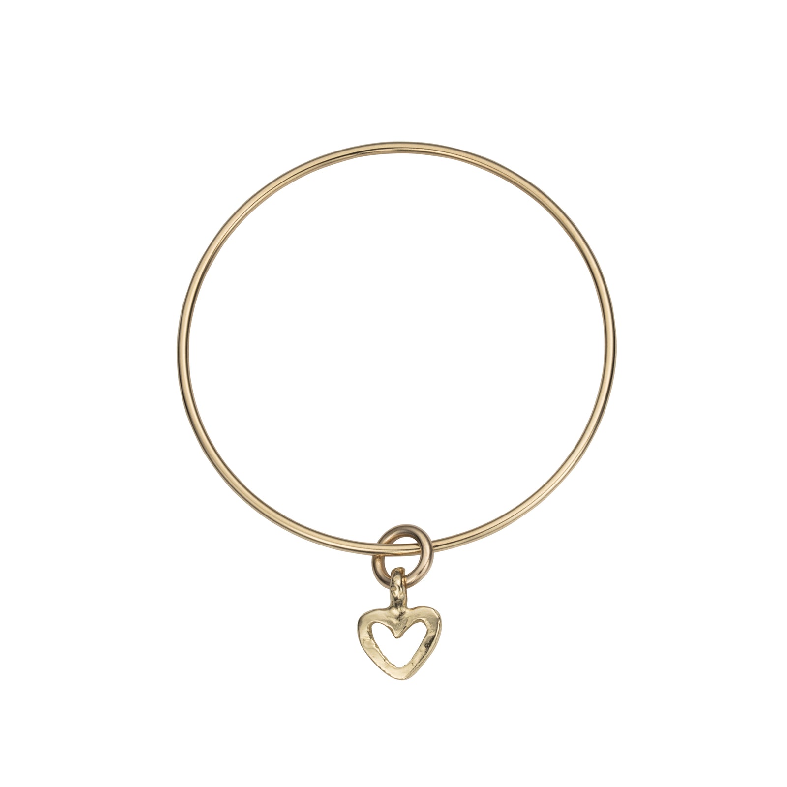 Gold Mini Open Heart Bangle