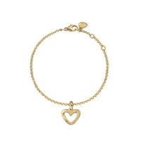 Gold Mini Open Heart Chain Bracelet