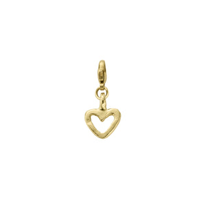 Gold Mini Open Heart Lobster Charm