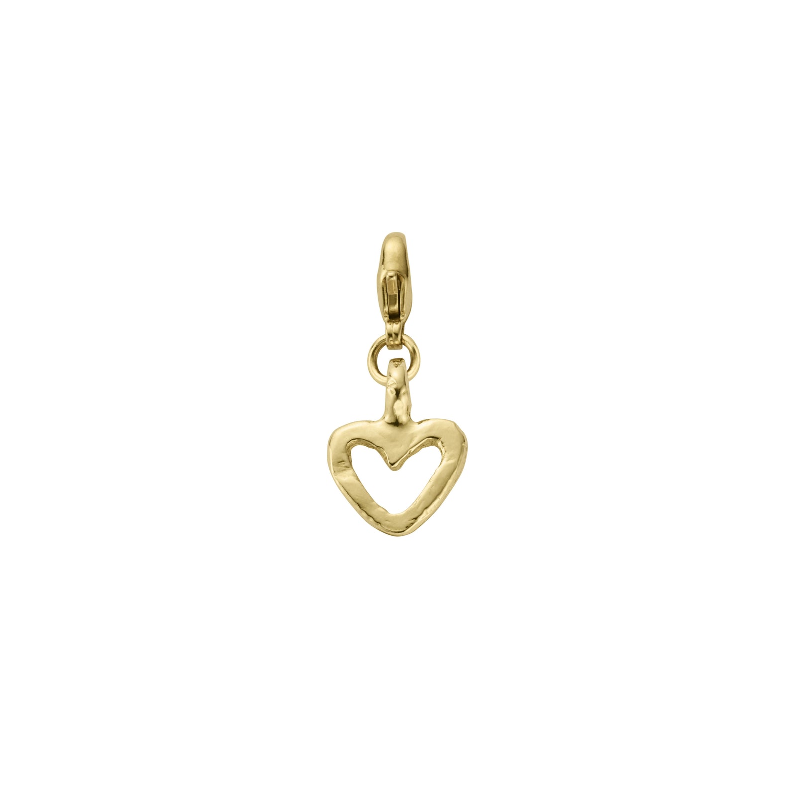 Gold Mini Open Heart Lobster Charm