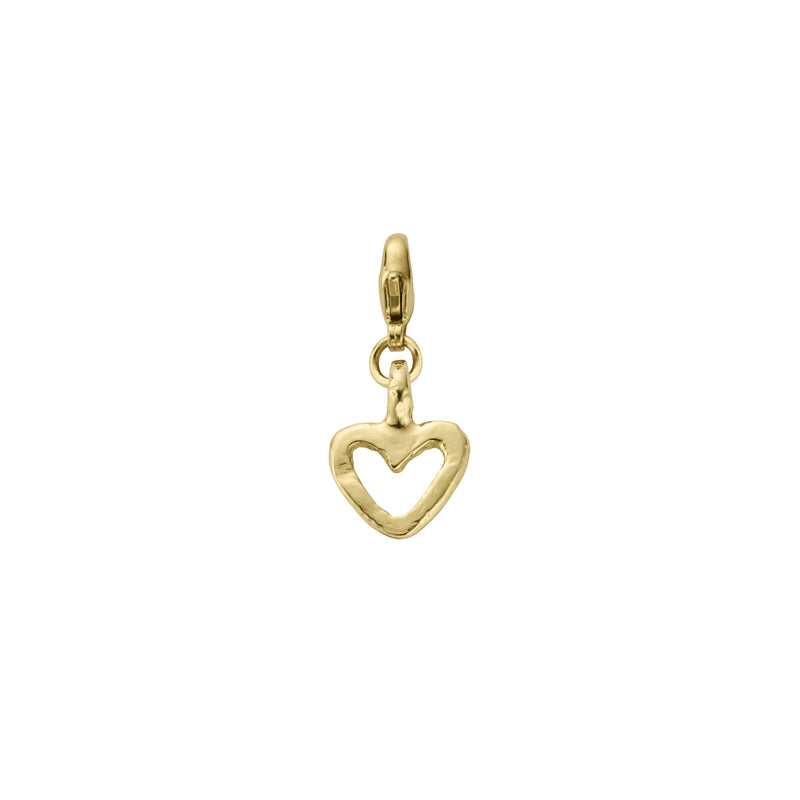 Gold Mini Open Heart Lobster Charm