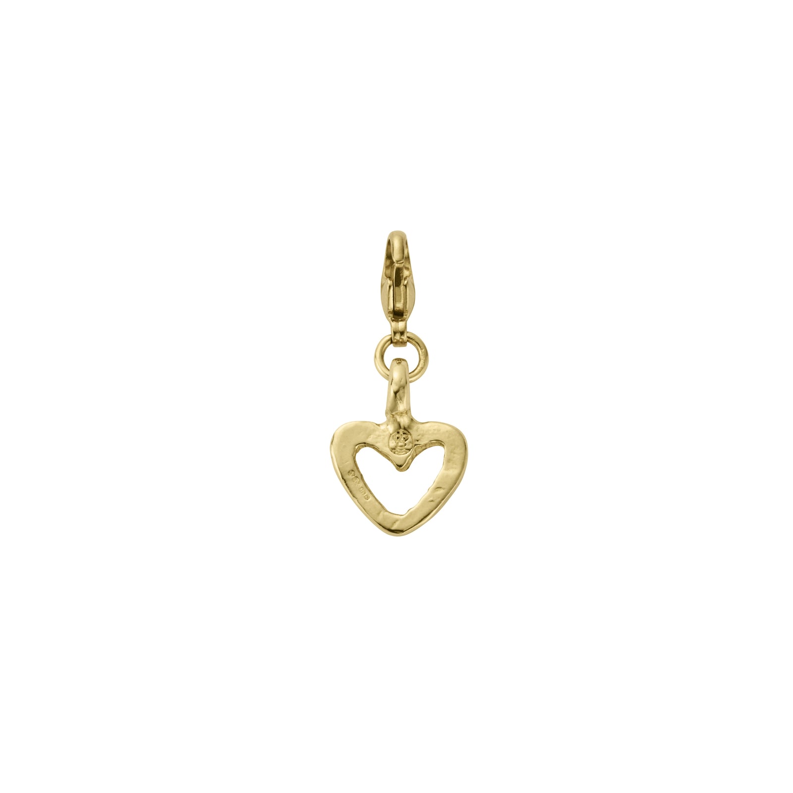 Gold Mini Open Heart Lobster Charm