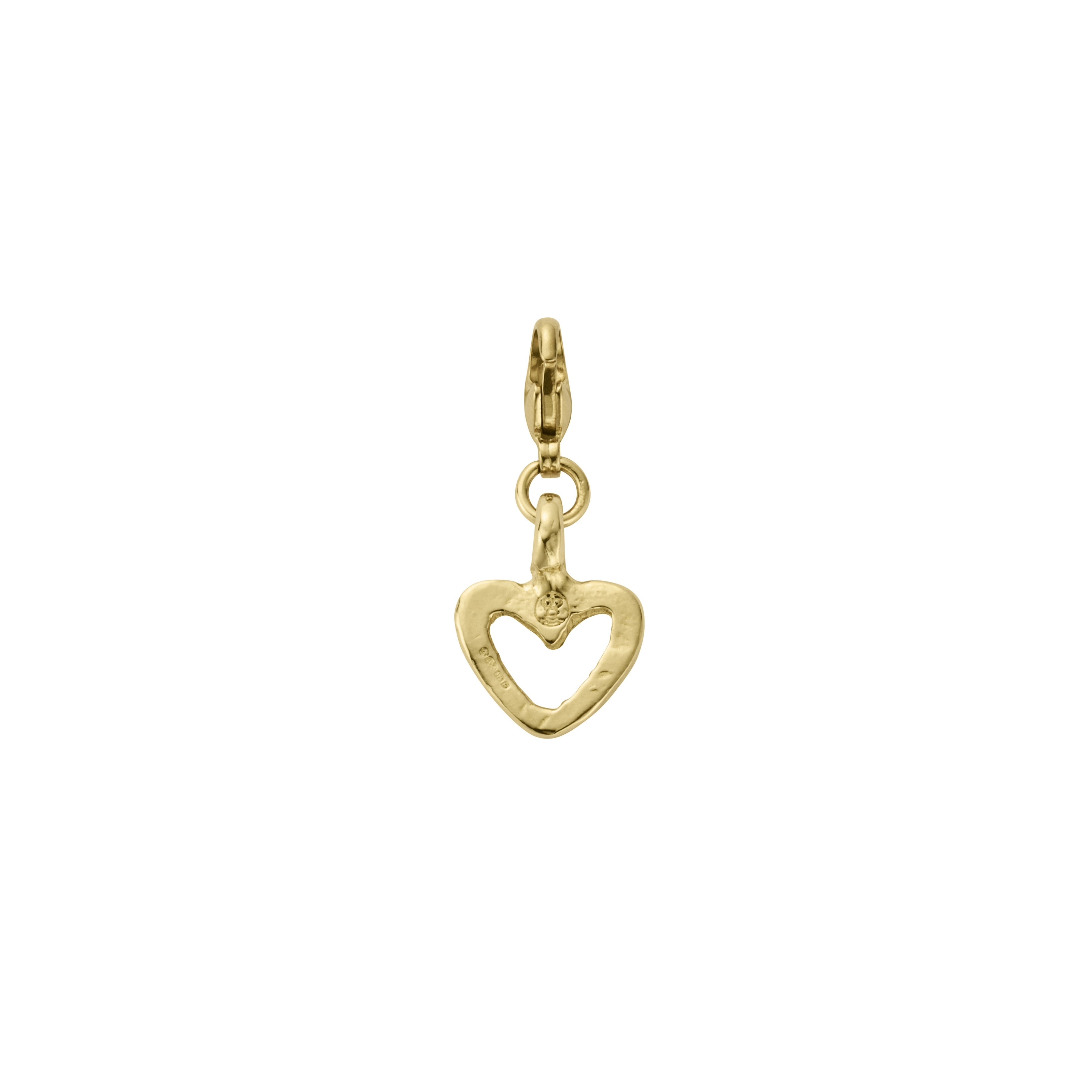Gold Mini Open Heart Lobster Charm