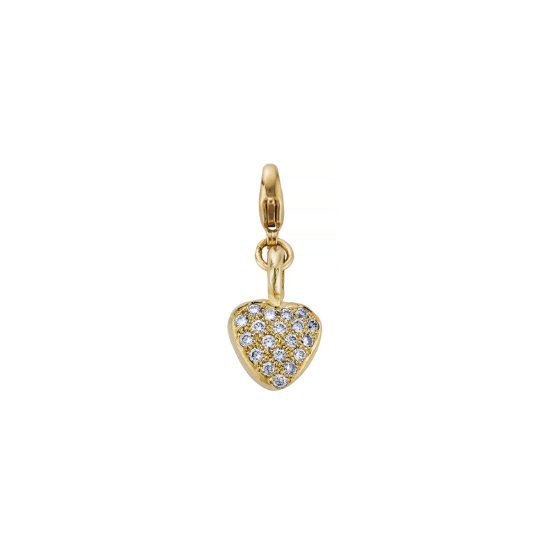 Gold Pavé Midi Grateful Heart Lobster Charm