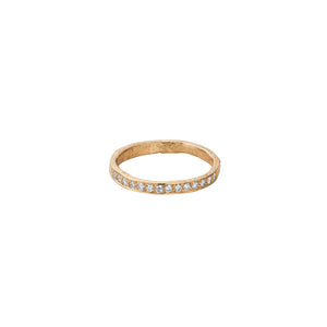 Gold Pavé Set Diamond Mini Posey Ring