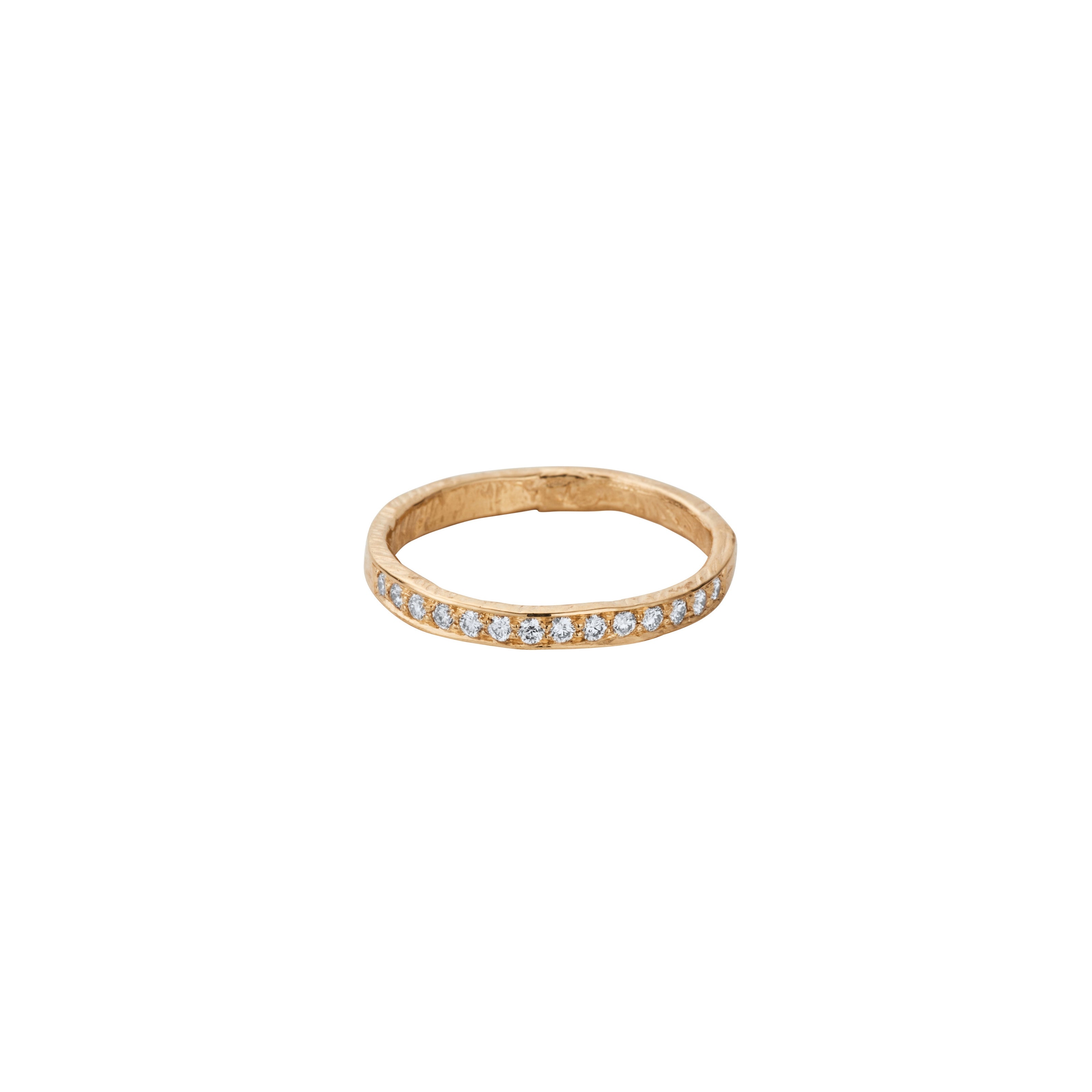 Gold Pavé Set Diamond Mini Posey Ring