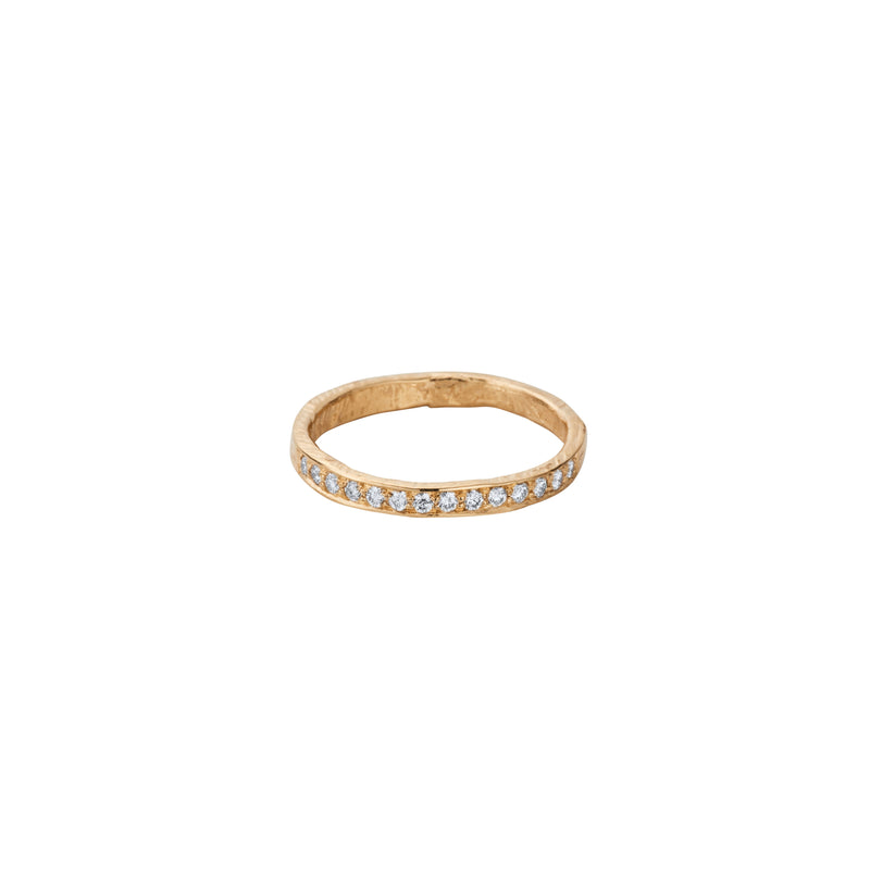 Gold Pavé Set Diamond Mini Posey Ring
