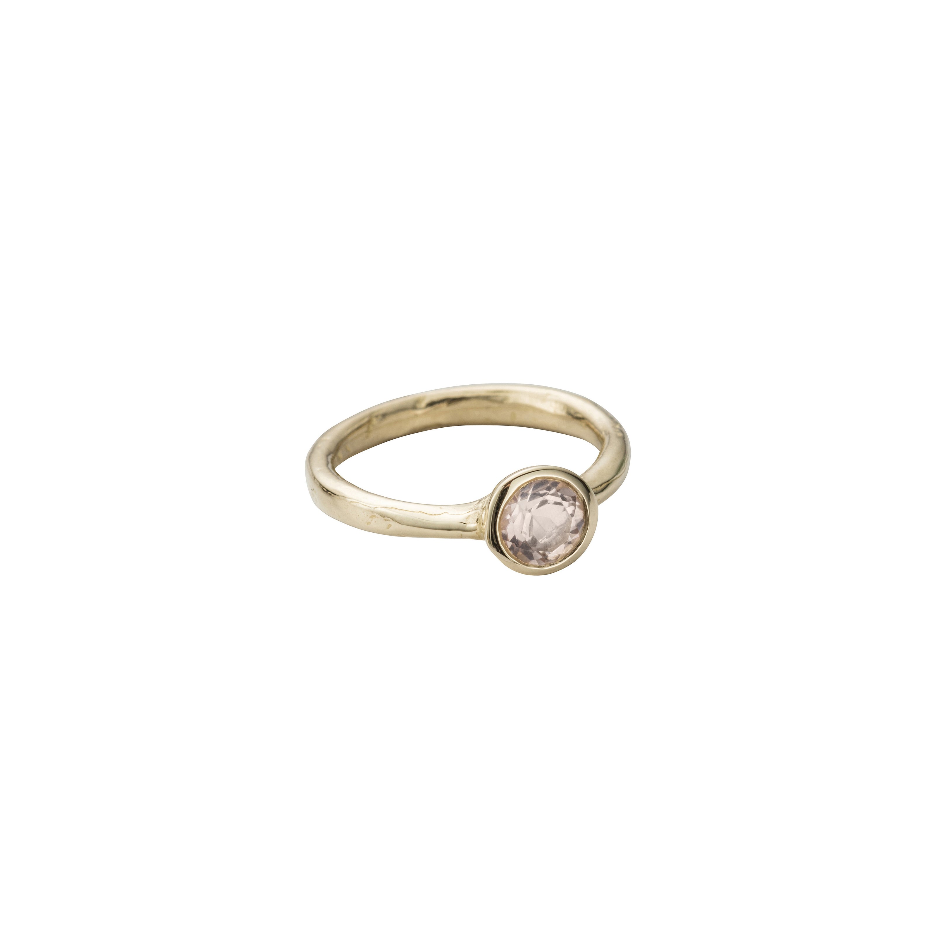 Gold Rose Quartz Baby Stone Ring
