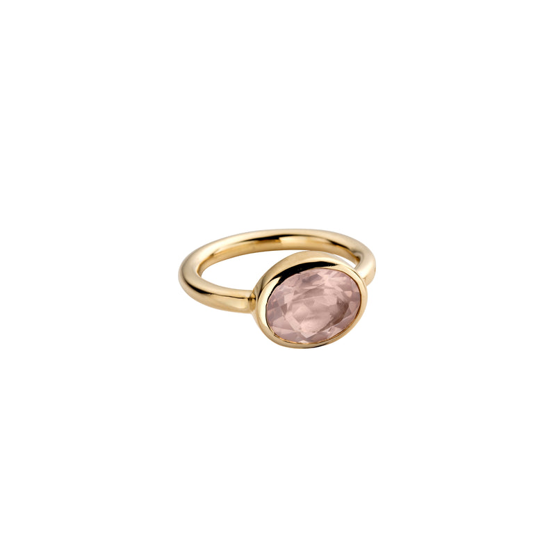 Gold Rose Quartz Baby Treasure Ring