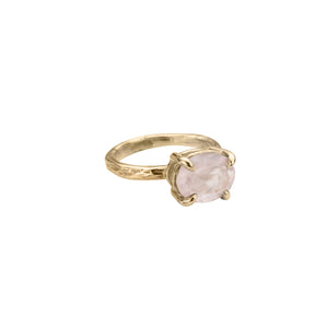 Gold Rose Quartz Claw Ring