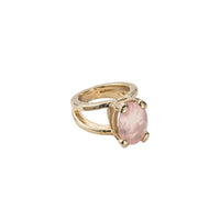 Gold Rose Quartz Maxi Claw Ring