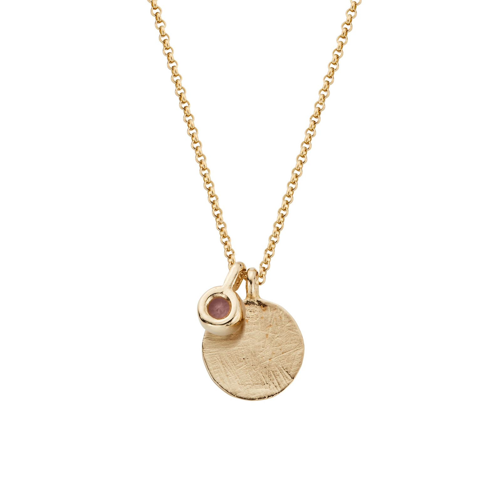Gold Rose Quartz Moon & Stone Necklace