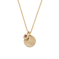 Gold Rose Quartz Moon & Stone Necklace