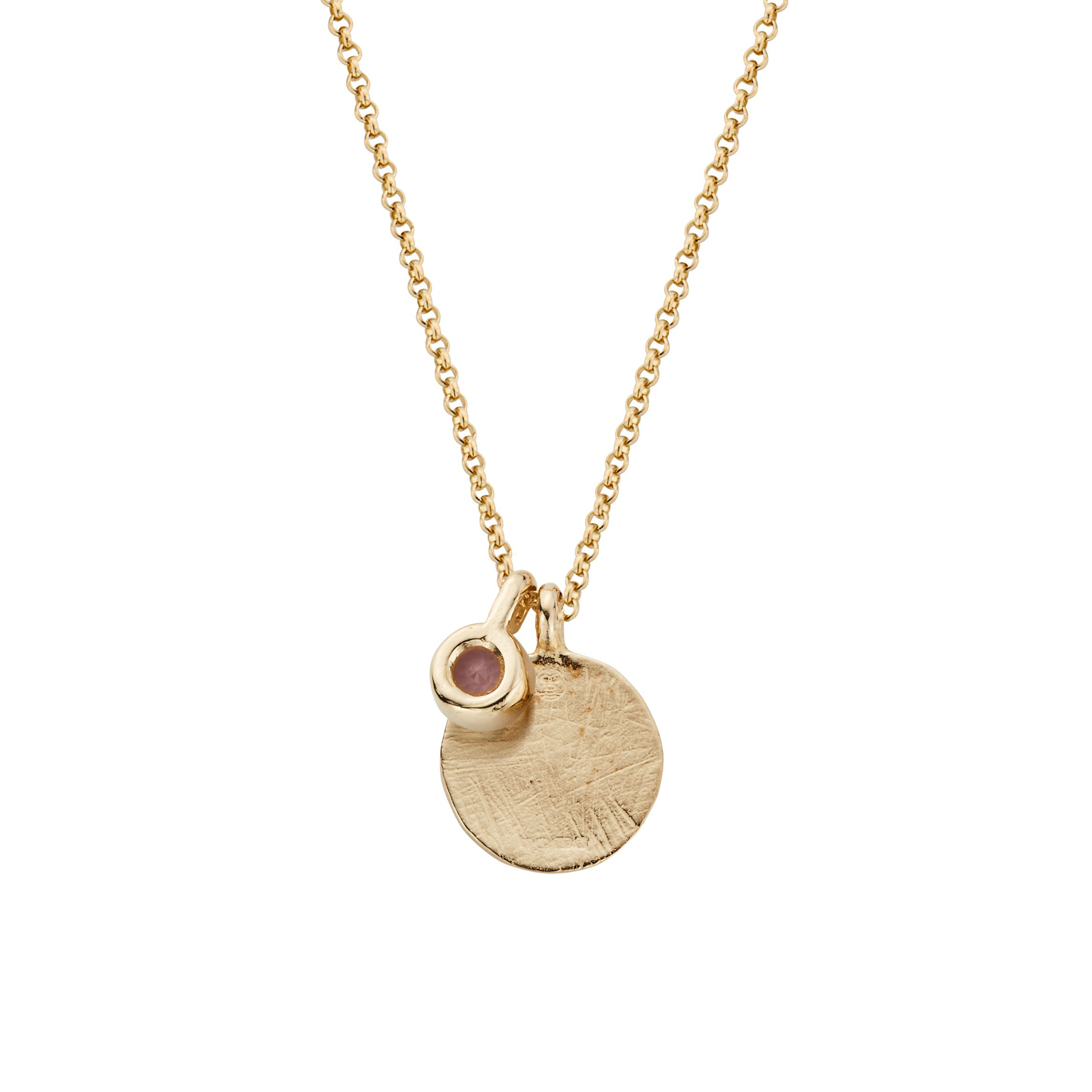 Gold Rose Quartz Moon & Stone Necklace