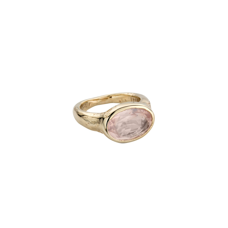 Gold Rose Quartz Treasure Ring