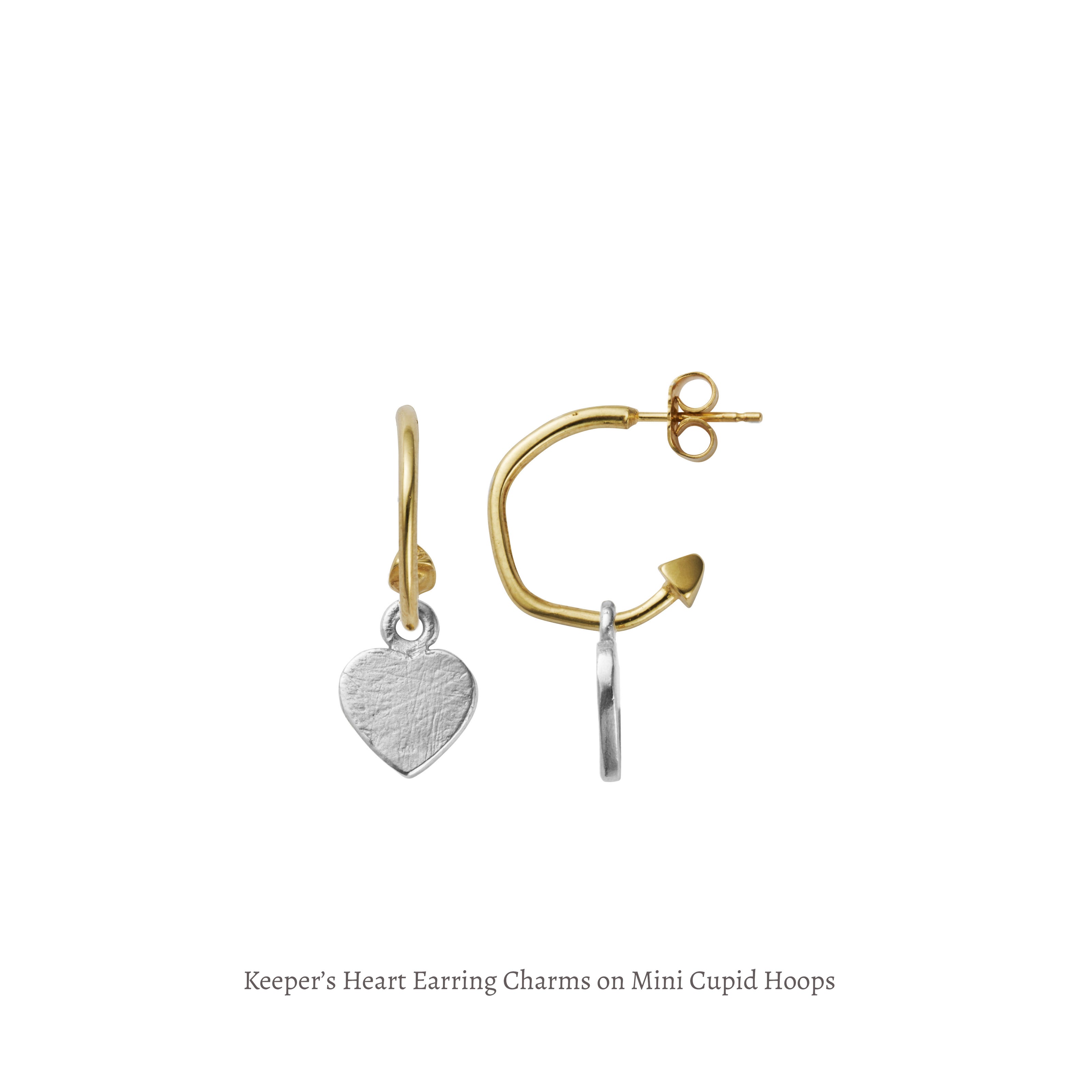 Silver Keeper's Heart Earring Charms