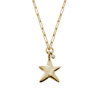 Gold Midi Star Trace Chain Necklace with Diamond