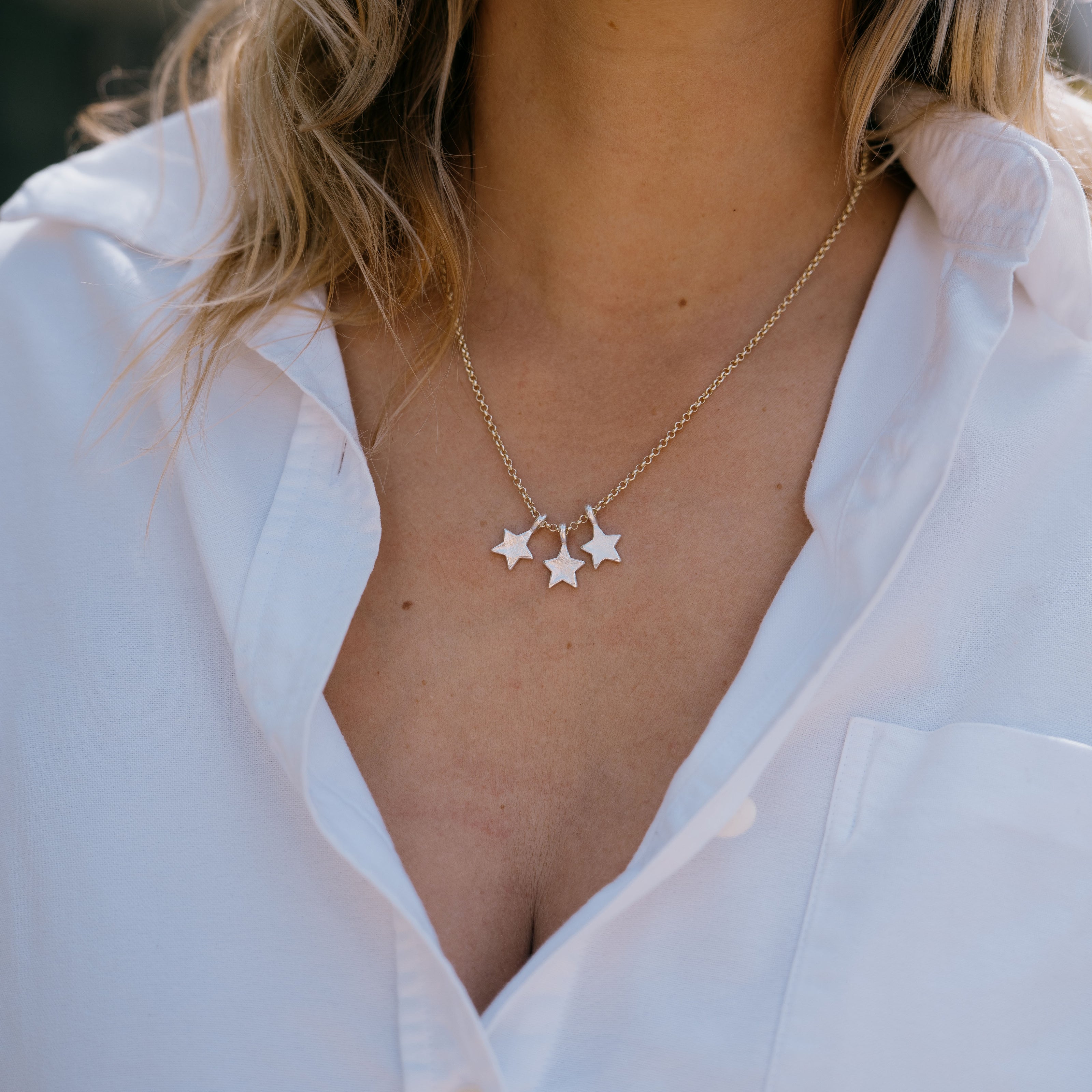 Gold Trio Guiding Star Necklace
