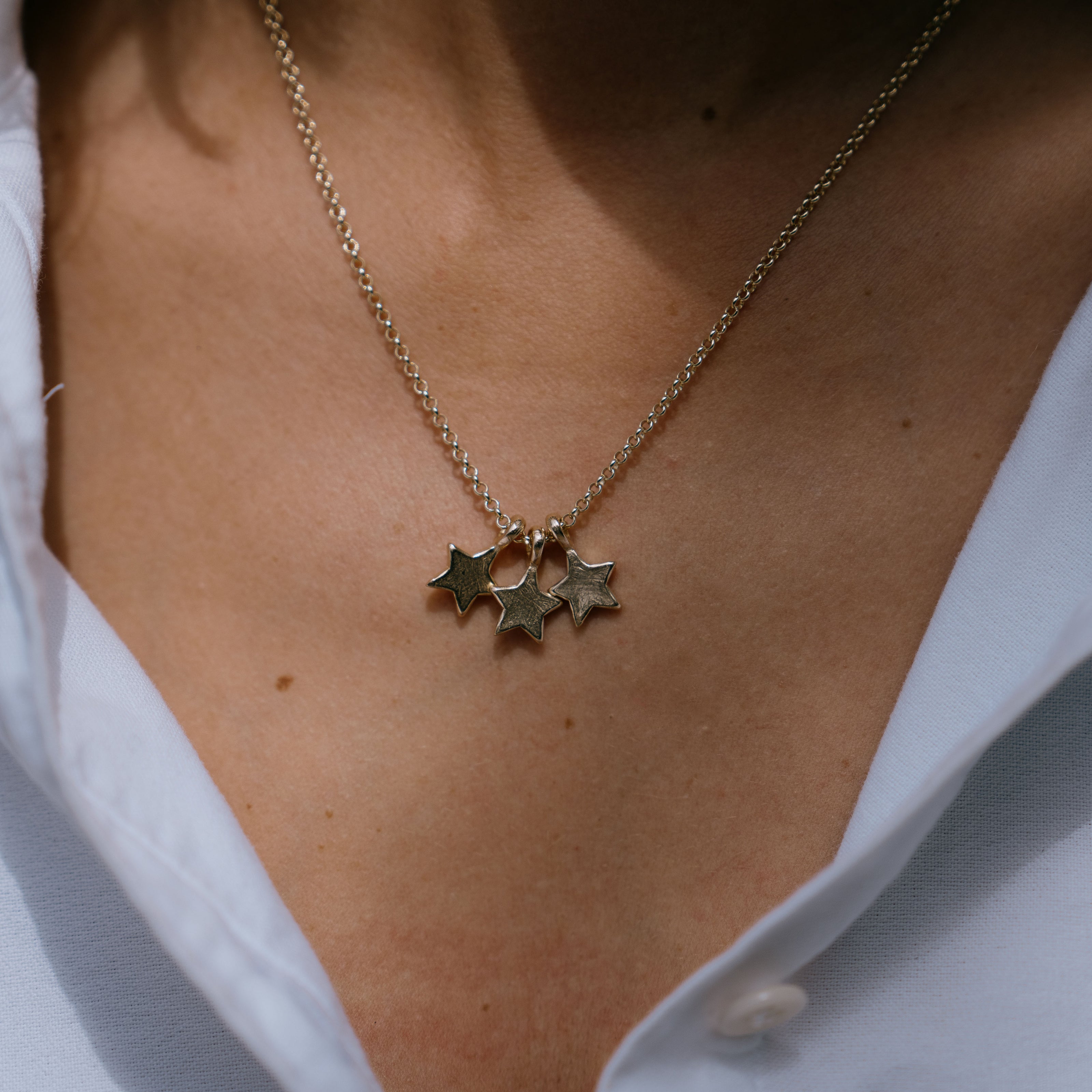 Gold Trio Guiding Star Necklace