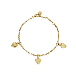 Gold Trio Baby Heart Chain Bracelet