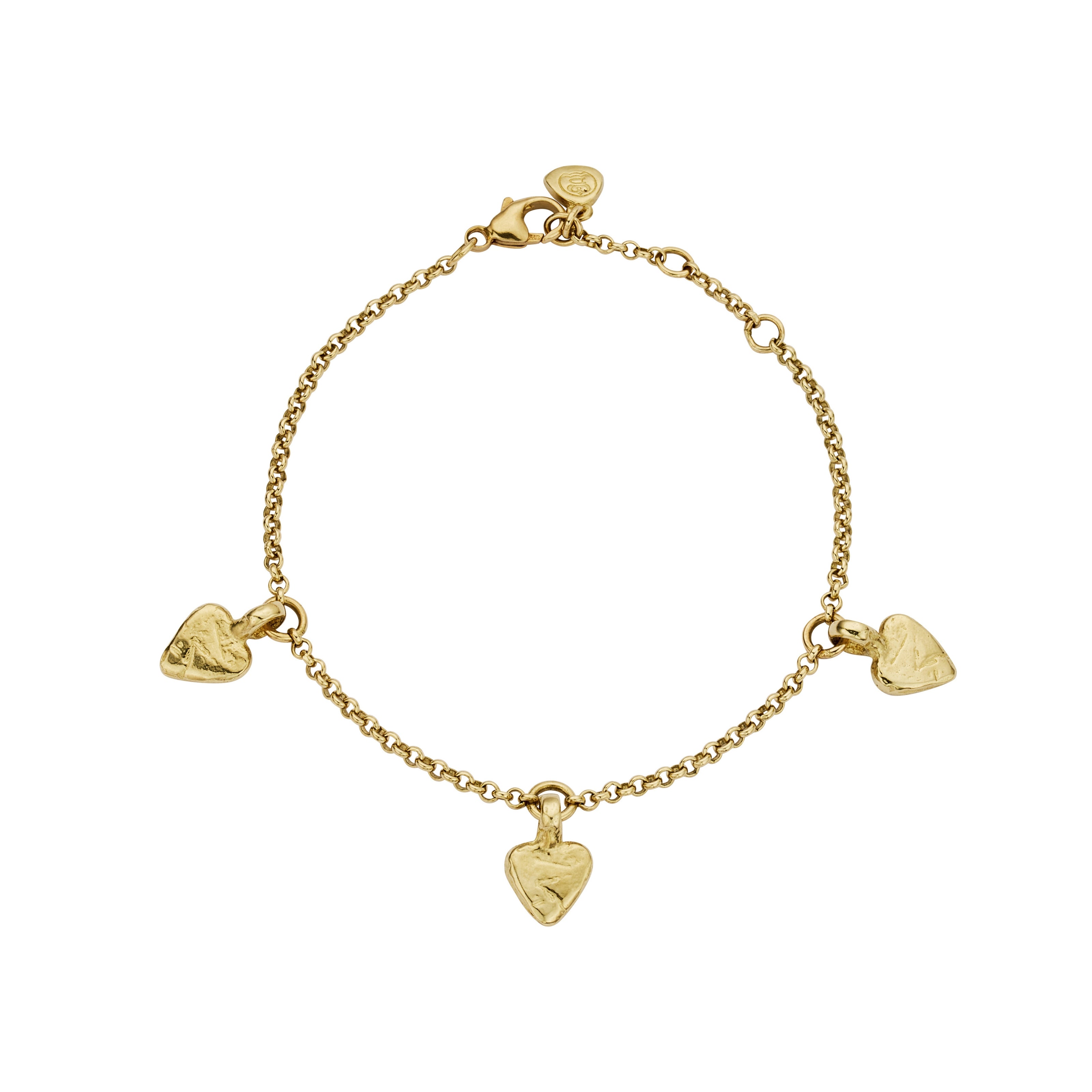 Gold Trio Baby Heart Chain Bracelet